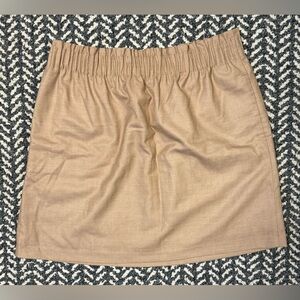 J CREW Pull On High Waisted Wool Blend Skirt in Tan Size 10